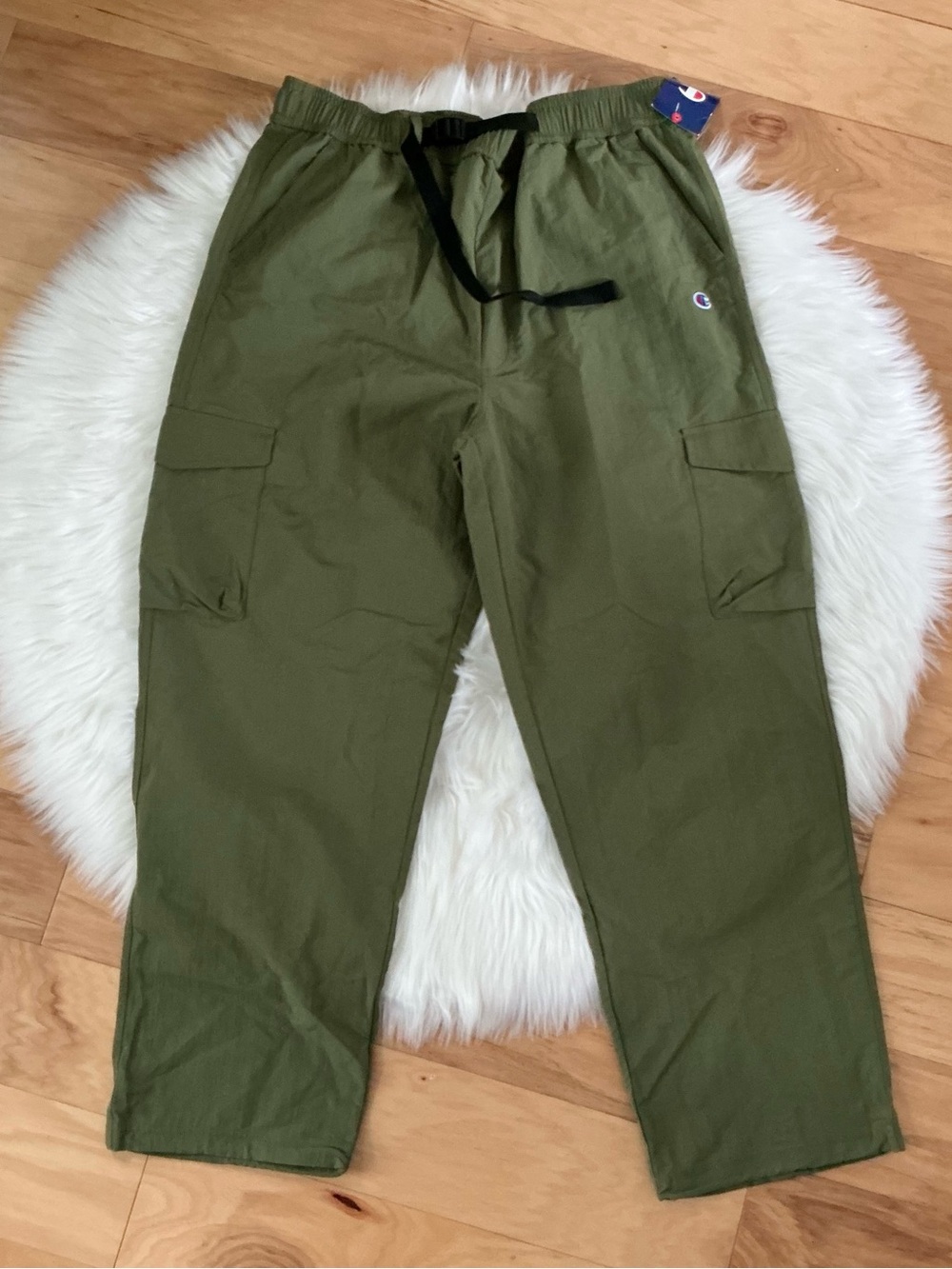 NWT Champion Olive Green Belted Take A Hike Cargo Pants Size Large - Picture 2 of 6